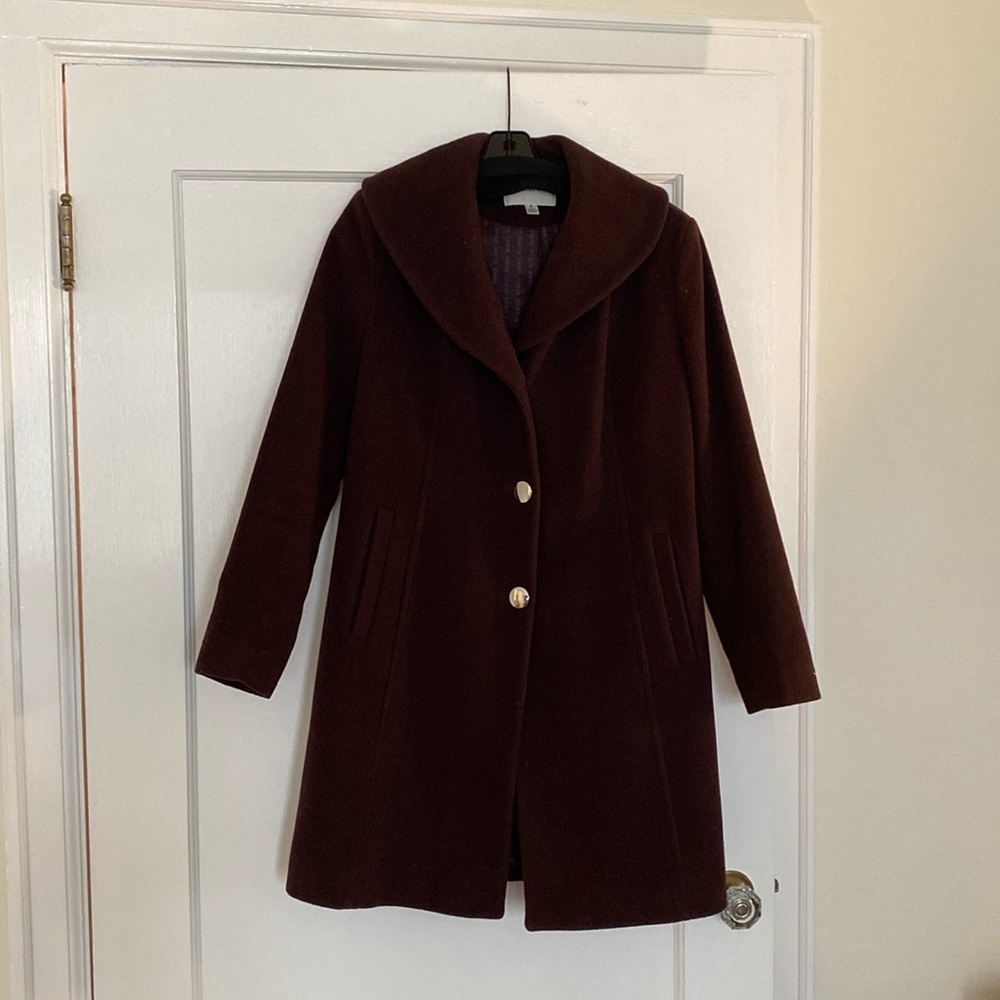 Anne Klein maroon coat